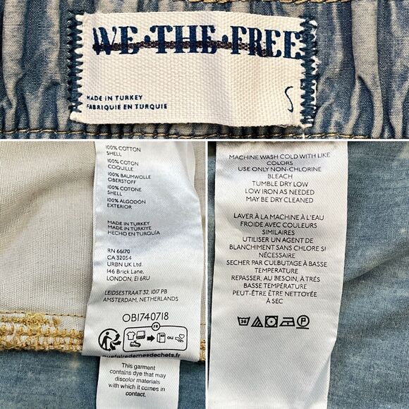 We The Free Shibuya Wide Leg Jeans Elastic Comfort Waist Blue Washed S - Picture 5 of 12